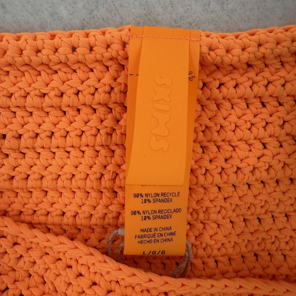 Skims Bikini‎ Bottom Womens Large Orange Crochet Swim Beach Tie Side BB-BRF-2812